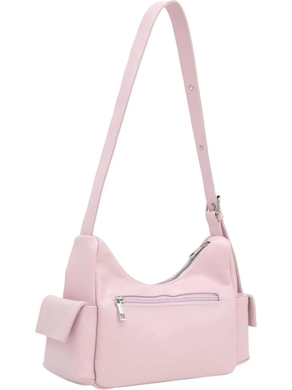Glossy PU Leather Multi-Pocket Shoulder Bag for Women - Stylish & Versatile
